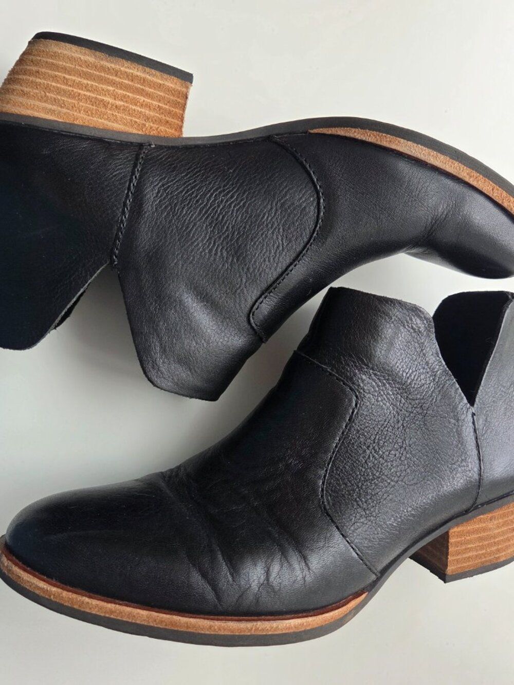 Kork Ease Skye Ankle Boot 9 Black Hand Finished Leather Western Comfort Bootie - Picture 6 of 12